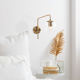 Opviq Lámpara de pared vintage con acabado en cobre